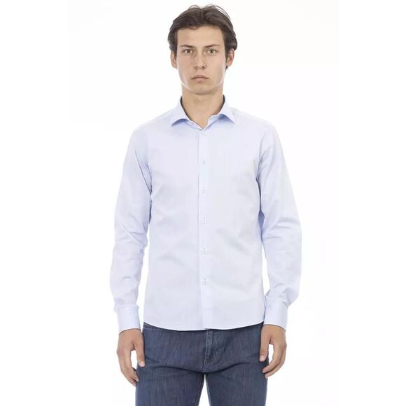 Baldinini Trend Blue Cotton Long Sleeve T-Shirt main image 1